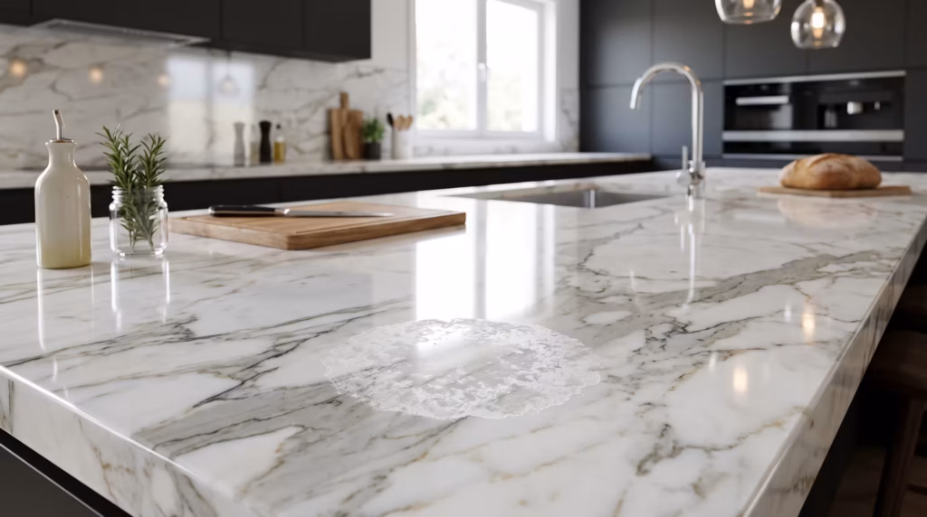 fix etched marble benchtops Melbourne