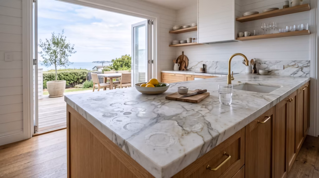 marble benchtop restoration Brighton, fix etched marble benchtop Brighton, marble benchtop polishing Brighton East, stone benchtop repair Golden Mile Brighton, marble polishing Melbourne