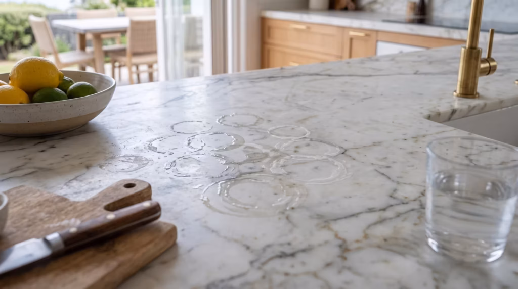 marble benchtop restoration Brighton, fix etched marble benchtop Brighton, marble benchtop polishing Brighton East, stone benchtop repair Golden Mile Brighton, marble polishing Melbourne