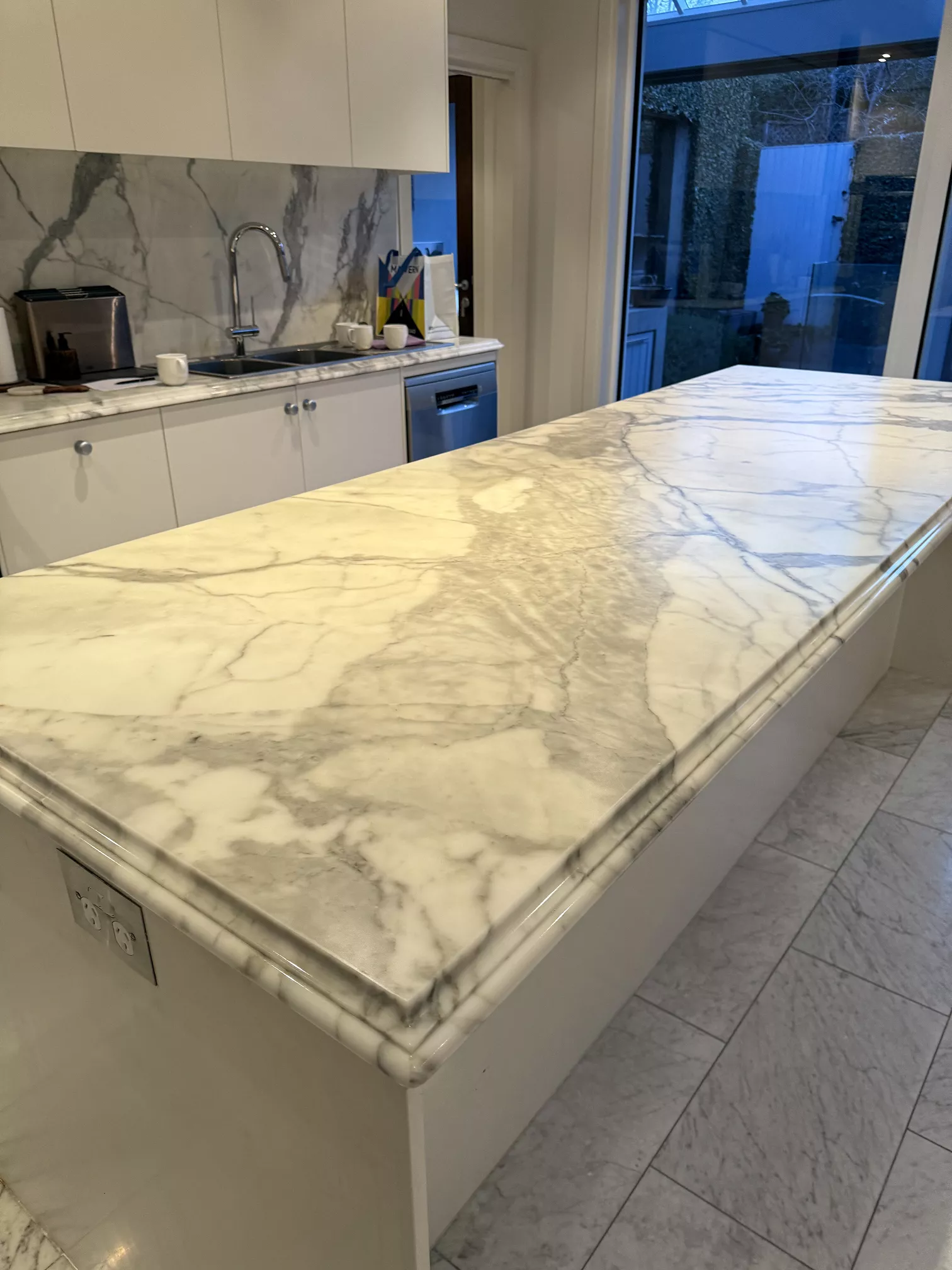Marble polishing Melbourne, natural stone repair Melbourne, marble scratch removal, marble sealing service, stone floor maintenance, kitchen benchtop restoration Melbourne.