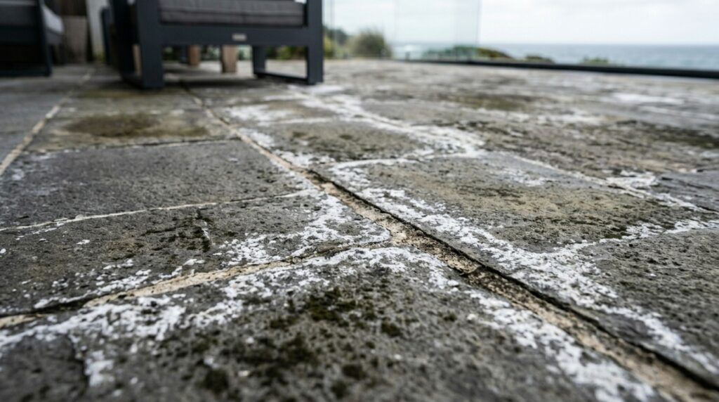 outdoor stone restoration melbourne, bluestone sealing brighton, travertine pool surrounds repair, sandstone cleaning and sealing toorak, efflorescence removal melbourne